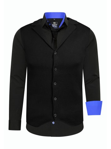 Rusty Neal Hemd mit Weste und Krawatte in Schwarz / Sax