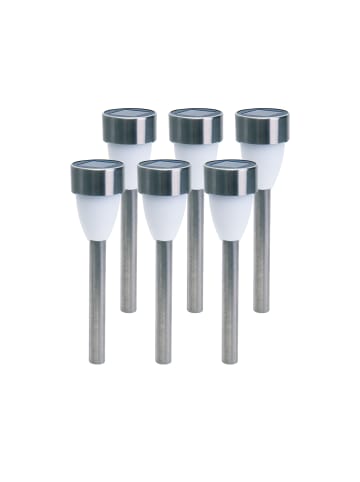 näve LED Solarleuchte "CYRAL" in stahl-blank - (L)5.5 cm x (B)5.5 cm x (H)36.5 cm