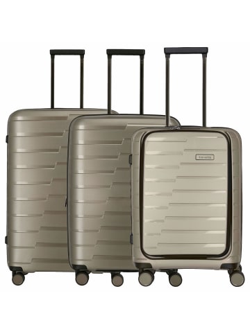 travelite Air Base - 4-Rollen-Trolley Set 3tlg. L/M/S Fronttasche in champagner