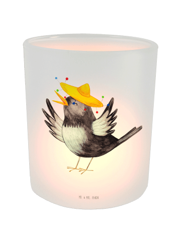 Mr. & Mrs. Panda Teelichthalter Rabe Sombrero ohne Spruch in Transparent