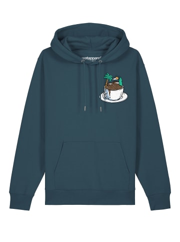 wat? Apparel Sweatshirt Coffee waves in Petrol