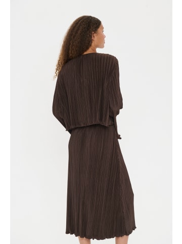 SAINT TROPEZ Strickjacke ZuniSZ Gerade Passform in Dark Oak