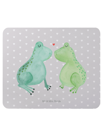 Mr. & Mrs. Panda Mauspad Frosch Liebe ohne Spruch in Grau Pastell