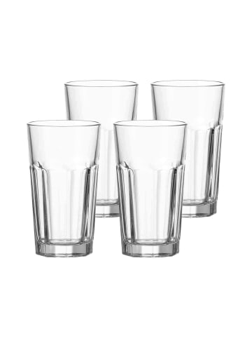 LEONARDO 4er Set Longdrinkgläser Rock 540 ml in transparent