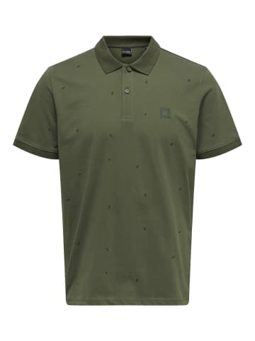 Only&Sons Poloshirt aus Baumwolle Klassisches Kurzarm Polohemd in Olive