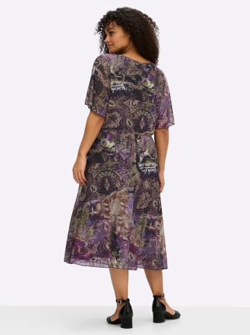 sheego by Joe Browns Jersey-Kleid in lila-magenta-gemustert