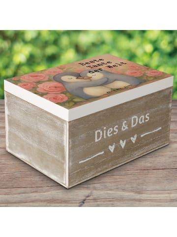 Mr. & Mrs. Panda Box Pinguin Beste Tante der Welt Design mit Spruch in Weiß