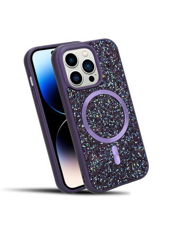 cadorabo Hülle für Apple iPhone 14 PRO MAX Glitzer Schutzhülle in Lila