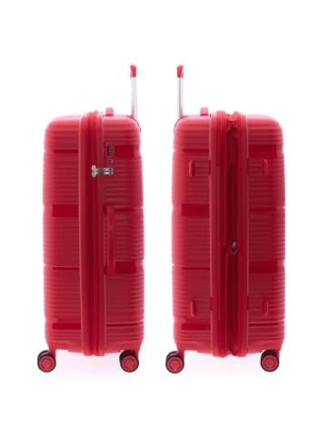 Gladiator 0800 4 Rollen Trolley 76 cm mit Dehnfalte red