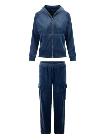 Linga Dore homewear Set Velvet in Dark denim