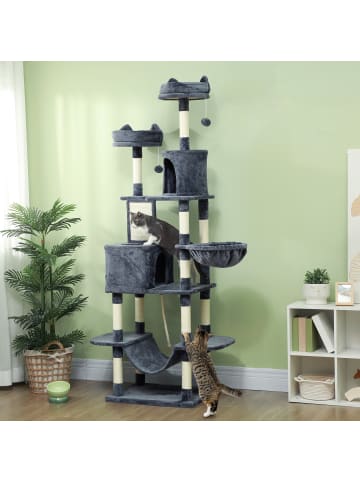 Pawhut Kratzbaum Dunkelgrau 60L x 50B x 206H cm