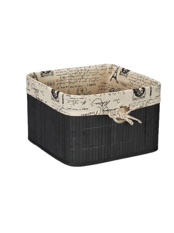 relaxdays 2 x Aufbewahrungskorb in Schwarz/ Creme - (B)31 x (H)20 x (T)31 cm