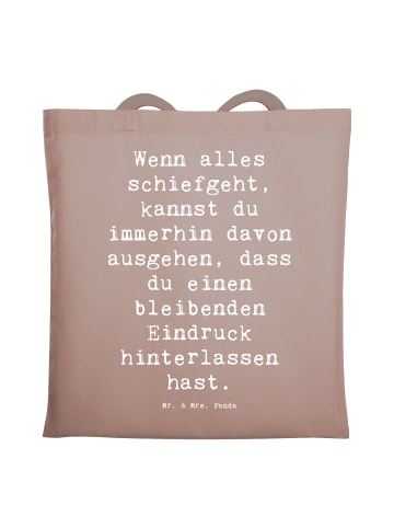 Mr. & Mrs. Panda Tote Bag Spruch Trost und Eindruck mit Spruch in Braun Pastell
