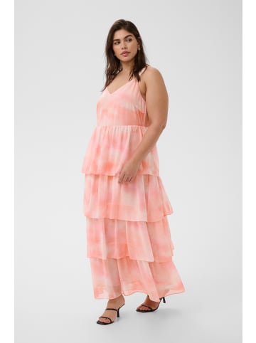 KAFFE curve Kleid KClory Tight fit in Coral Watercolor Print