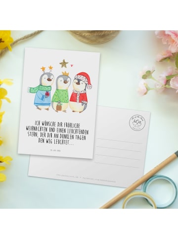 Mr. & Mrs. Panda Grußkarte Winterzeit Heilige drei Könige mit Sp... in Weiß