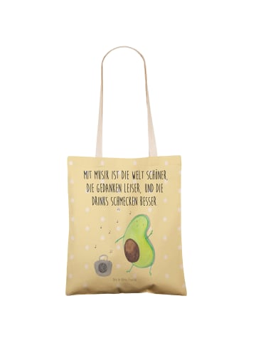 Mr. & Mrs. Panda Tote Bag Avocado Tanzen mit Spruch in Gelb Pastell