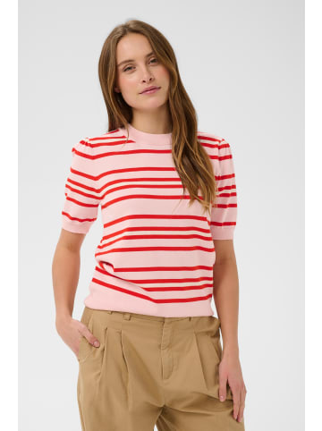 SAINT TROPEZ Strickpullover PilaSZ Gerade Passform in Chalk Pink Red Multi Stripe