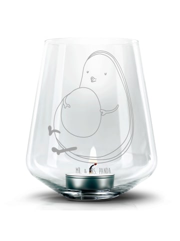 Mr. & Mrs. Panda Gravur Windlicht Avocado Pfeifen ohne Spruch in Transparent