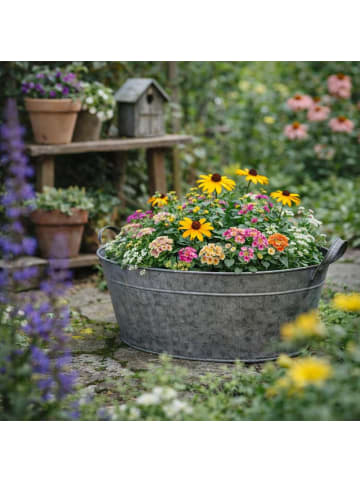 AltoBelli Pflanz Wanne AURORA Zink mit 2 Griffen 42x30 cm