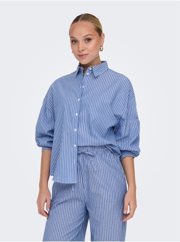 ONLY Hemd Gestreifte Langarm Bluse in Blau