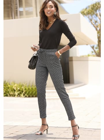 Vivance by Lascana Jogger Pants in schwarz-creme gemustert