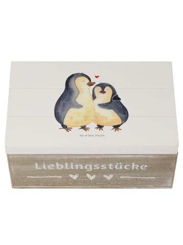Mr. & Mrs. Panda Dekokiste Pinguin umarmen ohne Spruch in Weiß