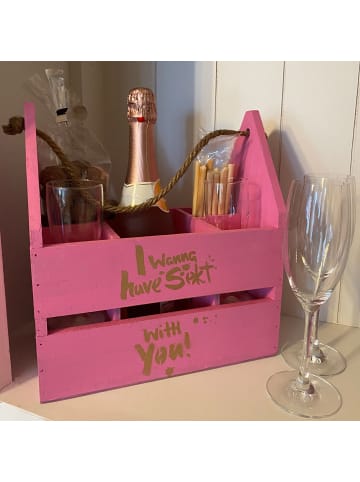 UNUS Flaschenträger I wanna have sekt with you in Rost