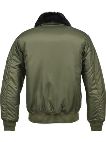 Brandit Jacke "Ma2 Fur Collar Jacket" in Grün