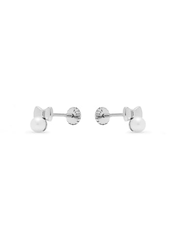 Luxenter Ohrringe aus 925er Sterlingsilber mit weißer Perle, rhodiniert – Bolmash