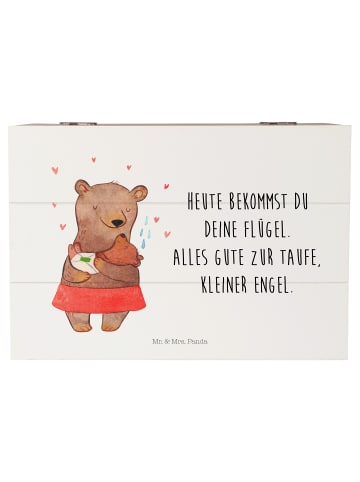 Mr. & Mrs. Panda Erinnerungsbox Bären Taufe mit Spruch in Weiß