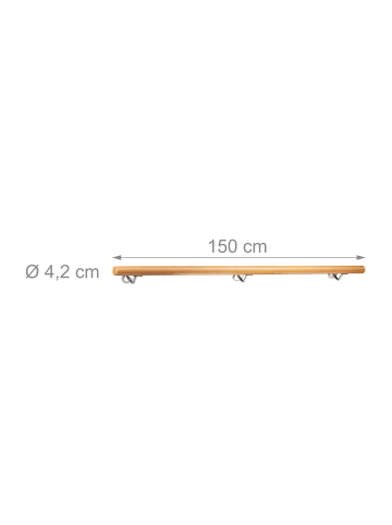 relaxdays Handlauf in Natur - (L)150 x (Ø)4,2 cm