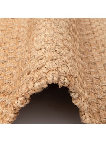 Pergamon Naturfaser Teppich Jute Salsa mit Fransen in Beige