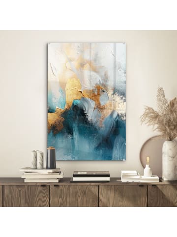 OnlyWow Acrylglasbild Abstrakte Kunst gold blau