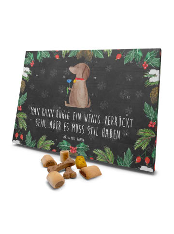 Mr. & Mrs. Panda Hund Adventskalender Hund Blume mit Spruch in Kreidetafel