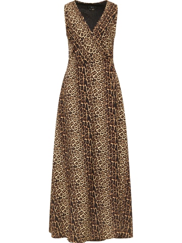 faina Maxikleid Mit Leoprint in Beige Leo