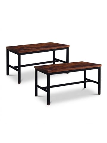relaxdays Sitzbank in Industrial/ Schwarz - (B)108 x (H)51 x (T)32 cm