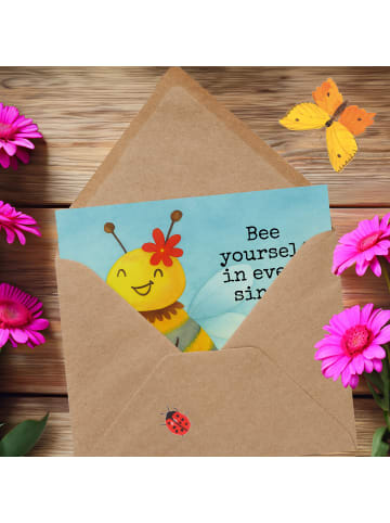 Mr. & Mrs. Panda Grußkarte Biene Blume Design mit Spruch in Weiß