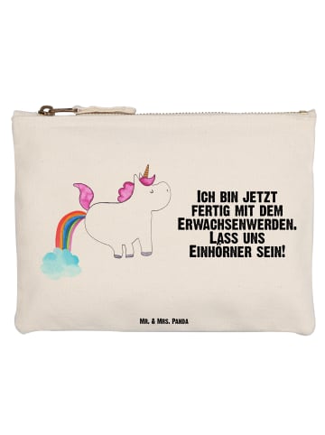 Mr. & Mrs. Panda Kulturtasche Einhorn Pupsen mit Spruch in Weiß