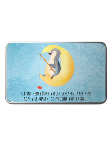 Mr. & Mrs. Panda Metalldose Pinguin Mond mit Spruch in Eisblau