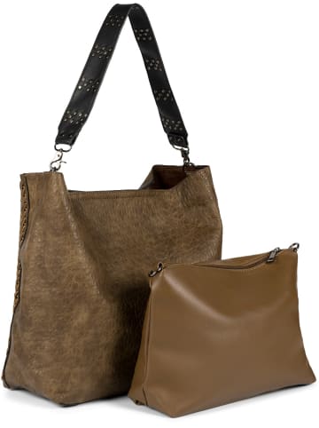 styleBREAKER Schultertasche in Braun
