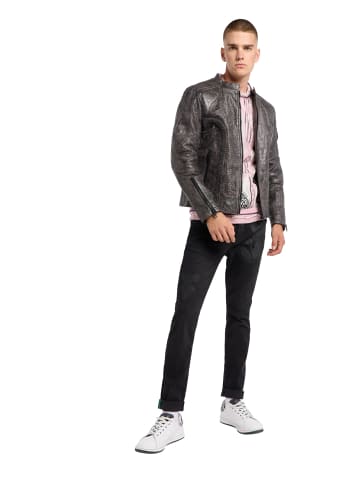 Carlo Colucci Lederjacke Faggiano in Anthrazit