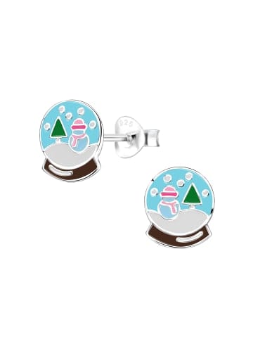 Alexander York Kinderohrstecker-Set SCHNEEKUGEL I SCHNEEFLOCKE in 925 Sterling Silber, 4-tlg. in silver