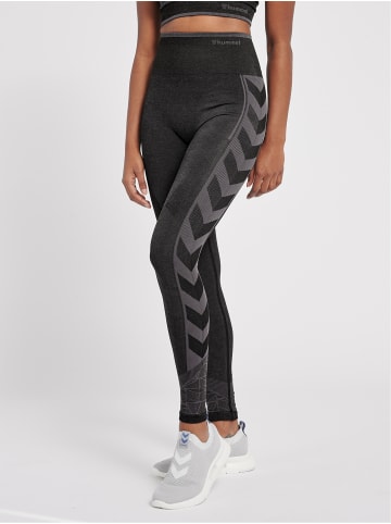 Hummel Hummel Leggings Hmlmt Yoga Damen Atmungsaktiv Schnelltrocknend Nahtlosen in BLACK/ASPHALT MELANGE