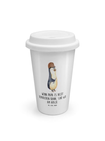 Mr. & Mrs. Panda ToGo Kaffeebecher Wenn Papa es nicht reparieren... in Weiß