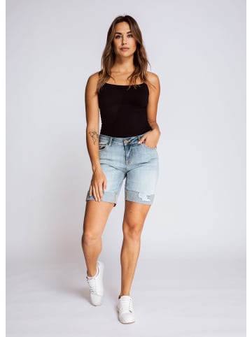 ZHRILL Damen Jeans Short NOVA Used Look in Blue
