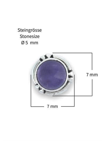 mantraroma 925er Silber - Ohrstecker (L) 7 x (B) 7 mm mit Amethyst