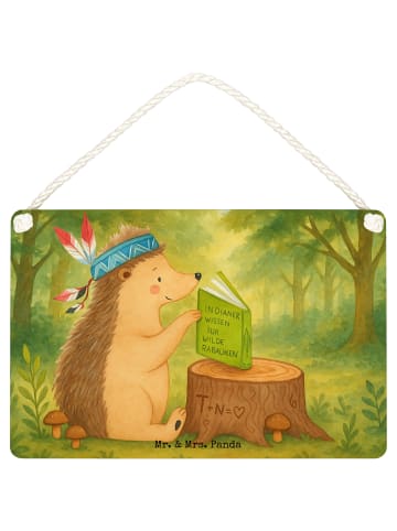 Mr. & Mrs. Panda Schild Igel Federschmuck Design ohne Spruch in Weiß