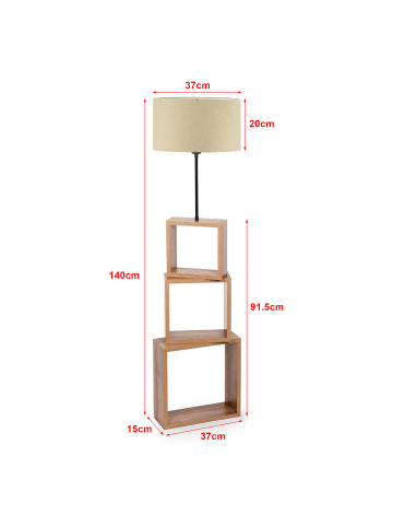 lux.pro Stehleuchte Mansfield  in Creme (H)140cm (D)37cm