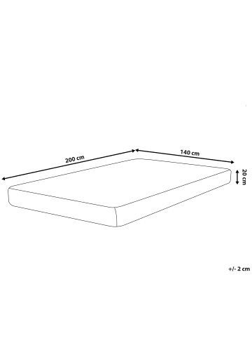 Beliani Matratze PEARL in Weiß - (W) 140 x (H) 20 x (L) 200 cmH2/3 Mittel