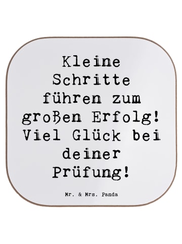 Mr. & Mrs. Panda Bierdeckel Spruch Prüfungen bestehen mit Spruch in Weiß
